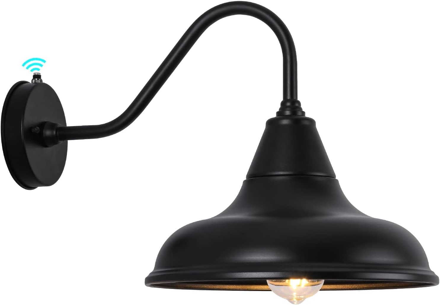 METOJIA Gooseneck Barn-Lights Outdoor Fixture - 12.5 inch Farmhouse Exterior Sconce Wall Light for House, Dusk to Dawn Sensor Front Door Porch Garage Patio Lighting
