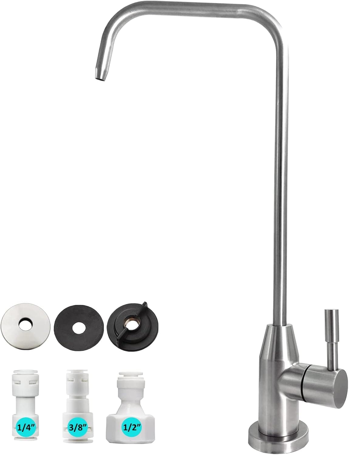 Upgrade Drinking Water Faucet, Lead-Free Kitchen Water Filter Faucet Bar Sink Faucet for Water Purifier Filter Filtration System, 1/4-inch Tube, Brushed Finish Stainless Steel by Lesica-RY