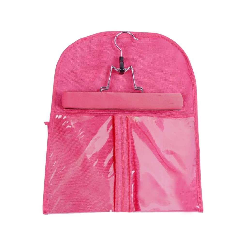 Hair Extensions Storage Bag with Hanger Hair Extension Holder Wig Storage Bag Wig Bag (Pink)
