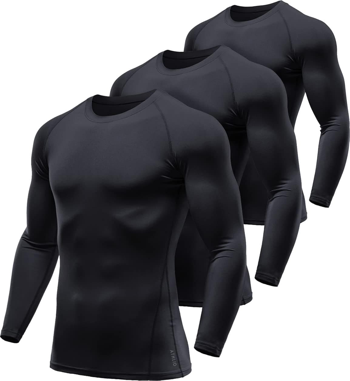 ATHLIO 1 or 3 Pack Men's Thermal Long Sleeve Compression Shirts, Winter Gear Sports Base Layer Top, Athletic Running T-Shirt