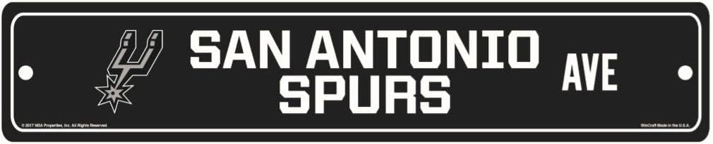 WinCraft NBA San Antonio Spurs Full Color Street Sign, 3.75 x 19 Black