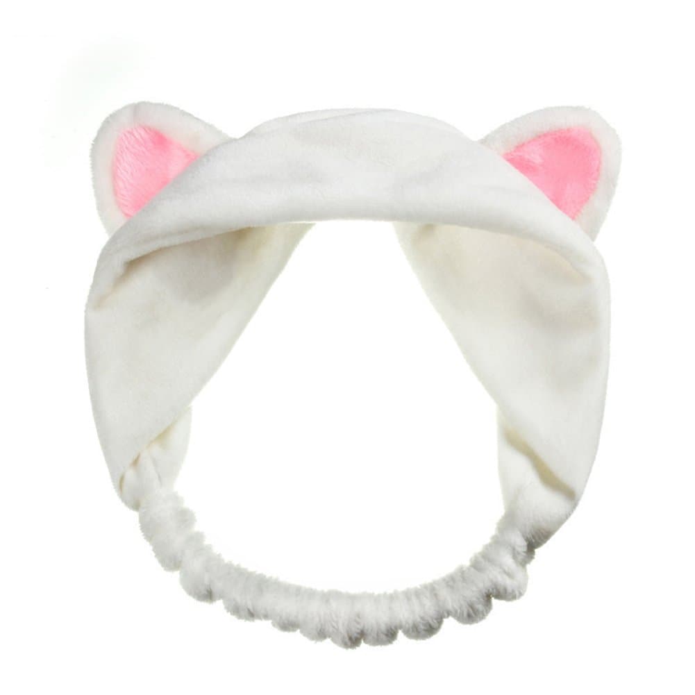 Bluelans® Lovely Cat‘s Ear Hair Band Headband for Women Wash Face Makeup Running Sport (White)