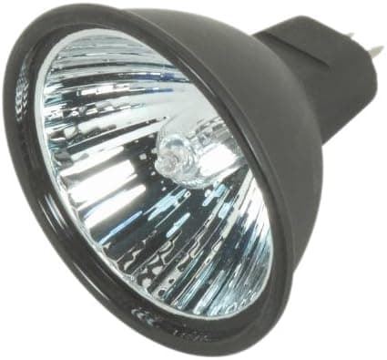 Satco S4180 50 Watt MR16 Halogen GX5.3 Base 12 Volt Black Back FL 38 Beam Pattern No Harmful Ultraviolet Rays Light Bulb, With Lens