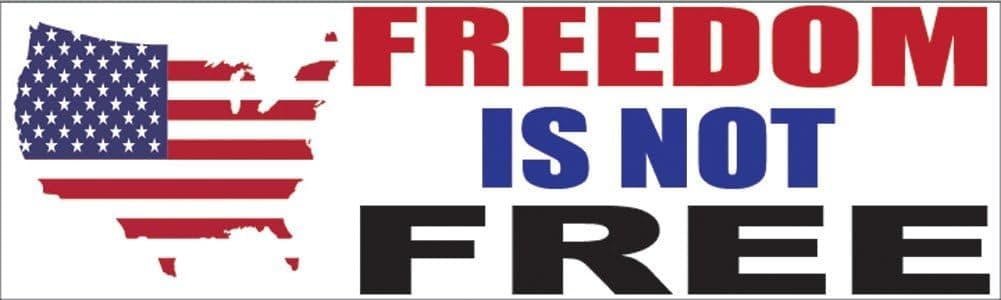 Rogue River Tactical 10x3 Patriotic Bumper Sticker Auto Decal Freedom is Not Free USA Flag America Freedom is Not Free (Freedom is Not Free)