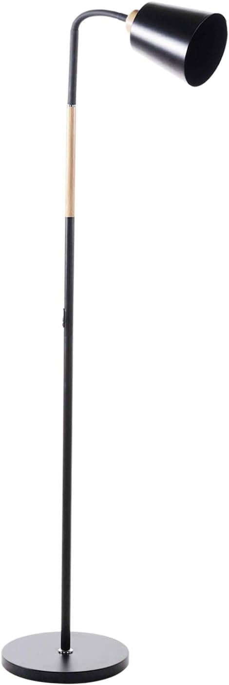 Floor Lamp, Adjustable GooseNeck Standing Lamp with Heavy Based and 9W LED Bulb, Reading Light, Suit for Living Room, Bedroom, Study Room, Office (Black)
