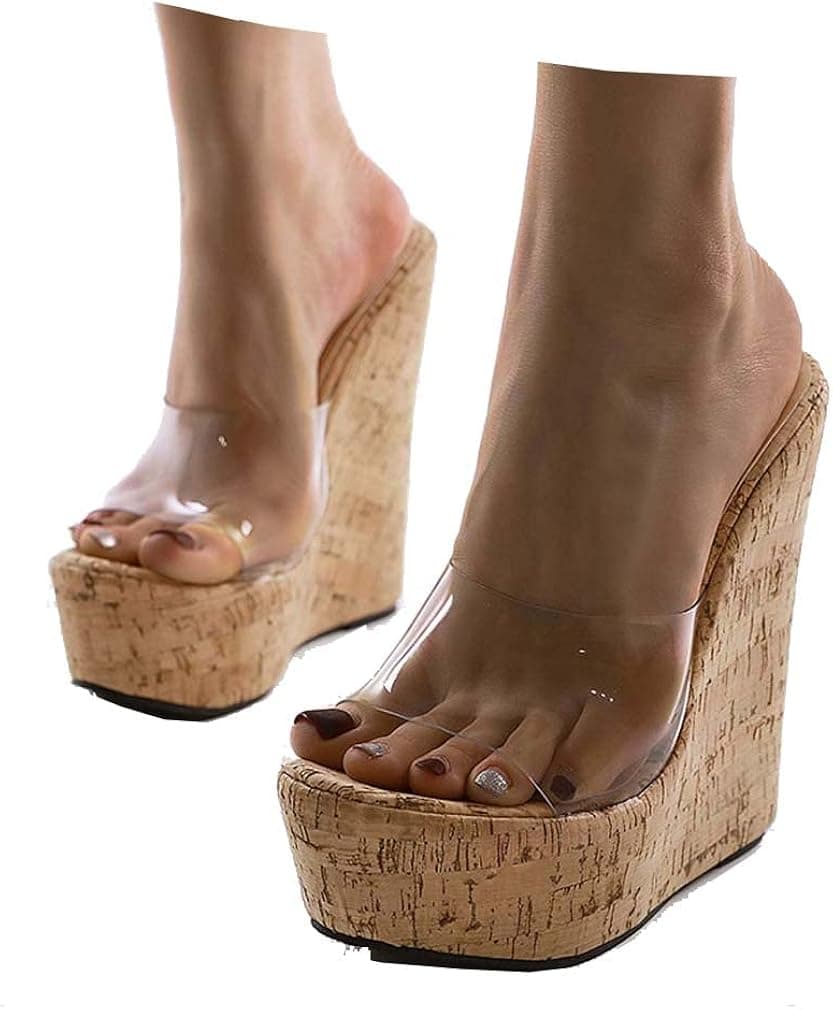 heelchic Women Slip On Espadrille Wedge Platform Sandals Casual Beach Summer Sandals