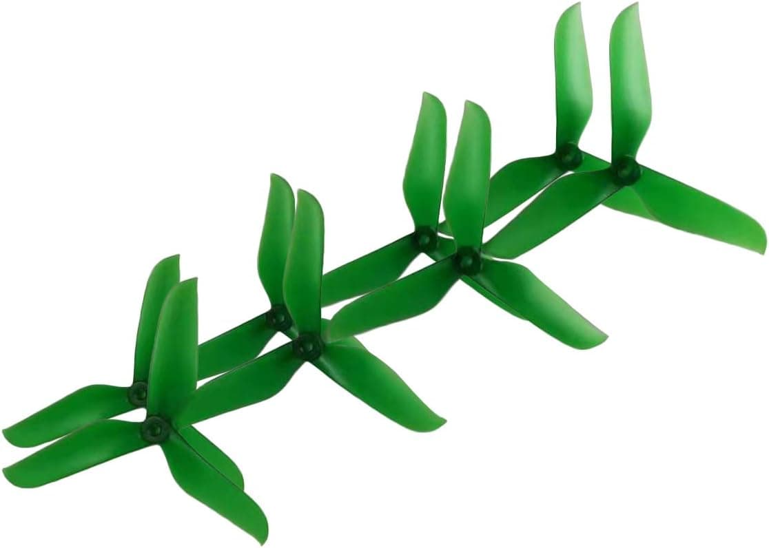 YUFAY 4 Pairs (4CW 4CCW) Tri Blade Triple 3 Blade 6" 6 Inch 6x4.8 5mm Shaft 6048 Drone Plastic Propeller Props Green Color for RC Quadcopter 2208 1900kv Motors 6s Propeller Blades