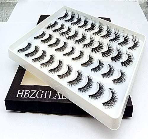 HBZGTLAD 20 pairs natural false eyelashes fake lashes long makeup 3d mink eyelashes eyelash extension mink eyelashes for beauty (GL01)