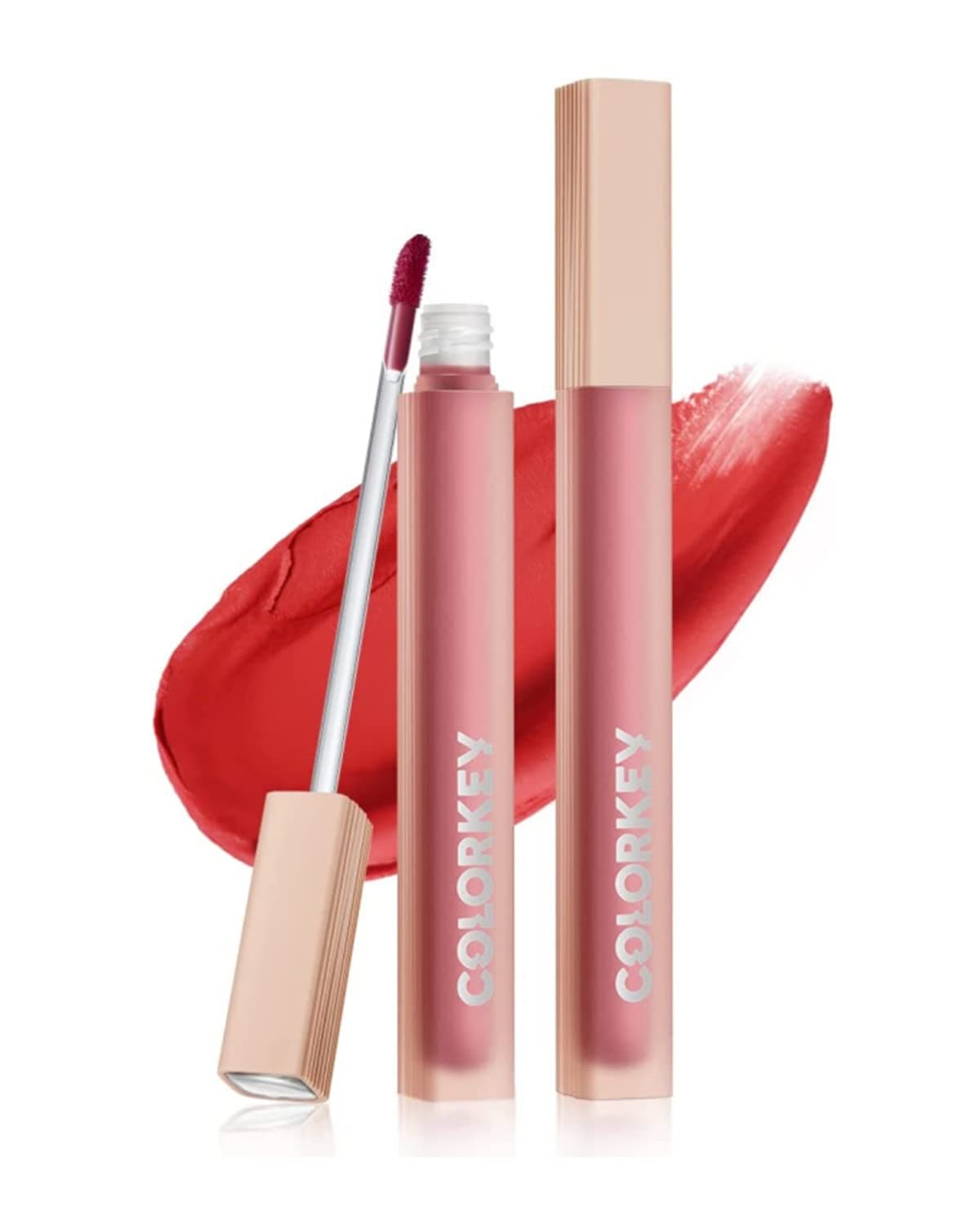 COLORKEY Soft Matte Water Tint, Hydrating Glossy Lip Gloss, Long-Lasting Liquid Lipstick | Moist Fit Without Stickiness | Moisturized | Transparent | Highly Pigmented Lip Tint(R300 Dewy Rose)