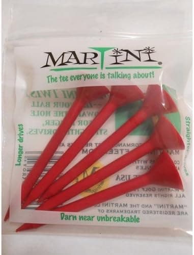 Martini Golf Tees - 3 1/4'' Virtually Unbreakable - Red