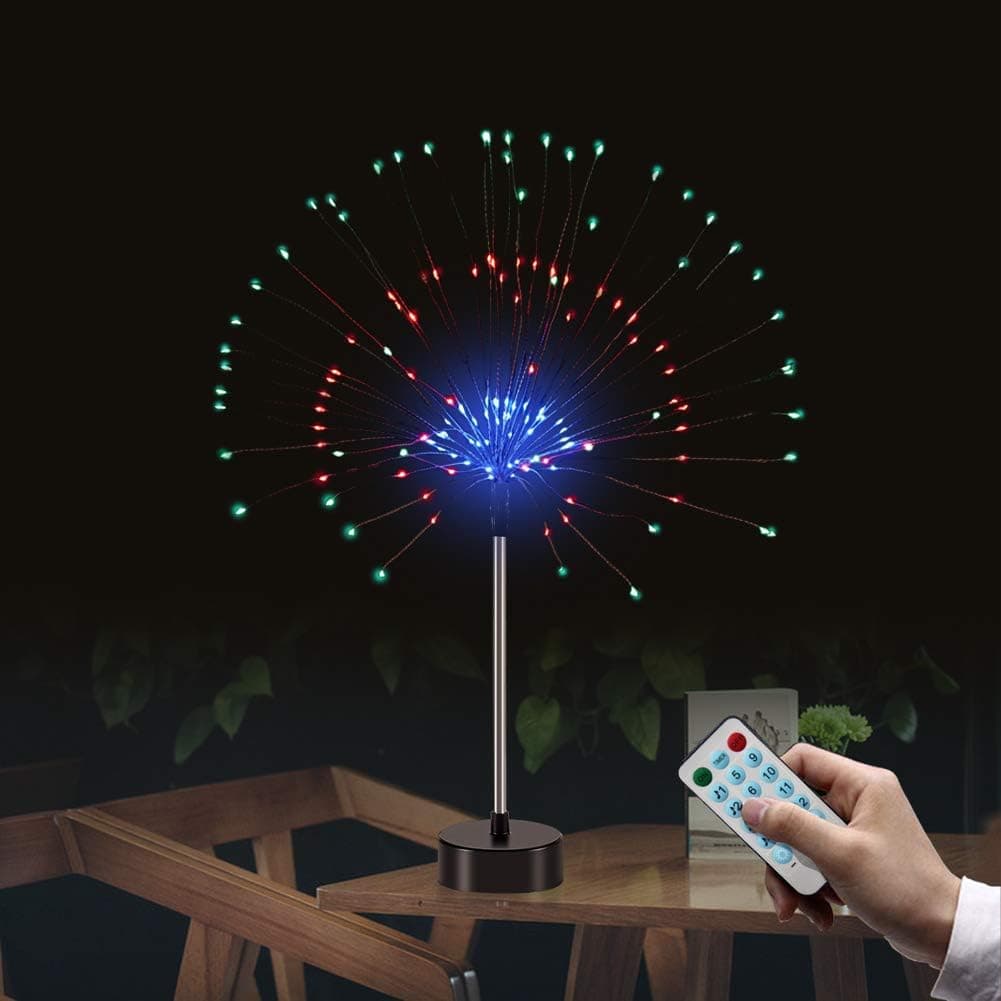 Auelife Firework Fairy Lights with Remote Control, 200 LED 4 Sounds 8 Mode Twinkle String Lights Battery Operated String Lights DIY for Living Room,Bedroom,Party,Wedding Decoration (2pc, Multicolor)