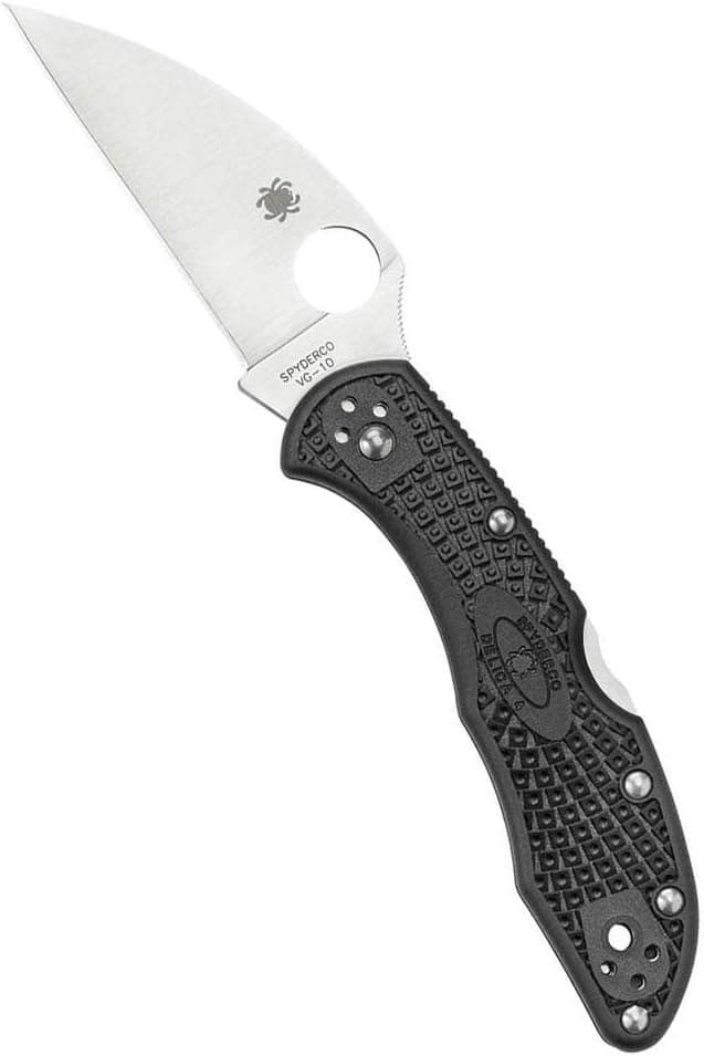 Spyderco Delica 4 Lightweight Signature Knife with 2.87" Wharncliffe Steel Blade and High-Strength FRN Handle - PlainEdge - C11FPWCBK
