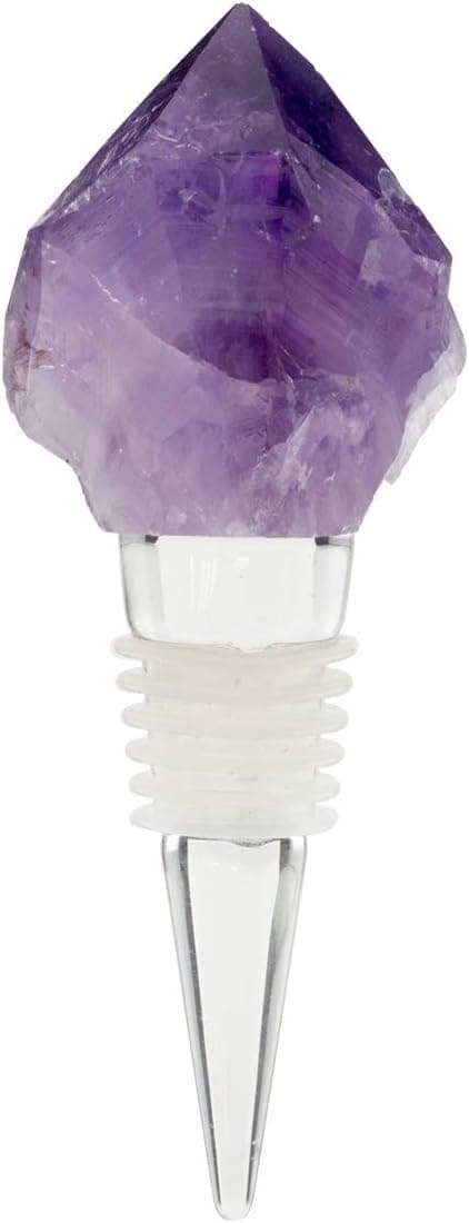 Boone's Mill | Gemstone Bottle Stopper with Glass Base | Amethyst Point | Purple