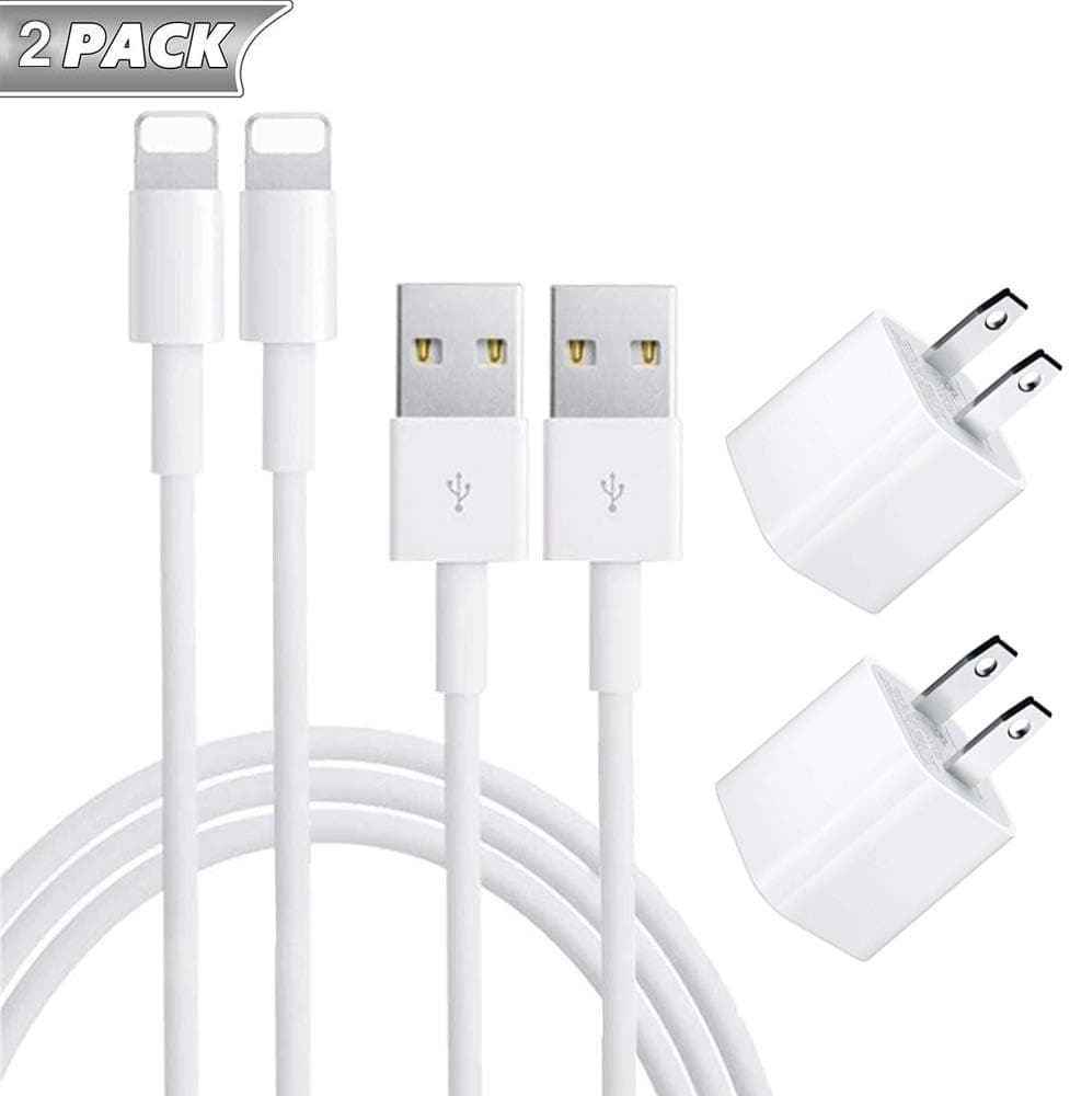 Farrinne Phone Charger, Wire Data Sync Charging Cord Compatible with Phone X/8 Plus/7 Plus/6S/6 Plus/6S Plus/5/5S/5C/XS/XR/XS Max[2-Pack]