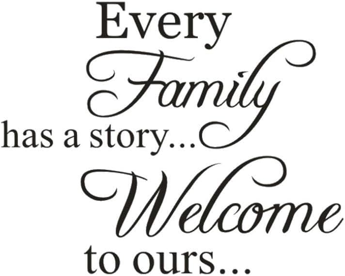 Quaant Wall Stickers,1PC Wall Sticker Removable Every Family Has A Story Wall Decal Art Vinyl Mural Home Room Decor Wall Stickers Living Room (Black)