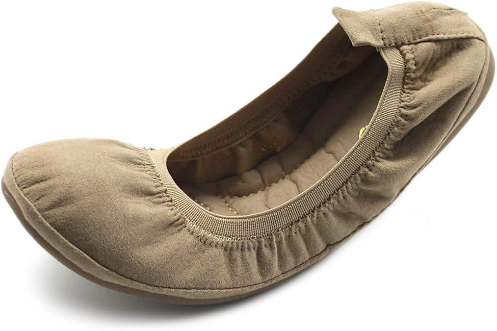 Ollio Women's Shoes Faux Suede Comfort Ballet Flat