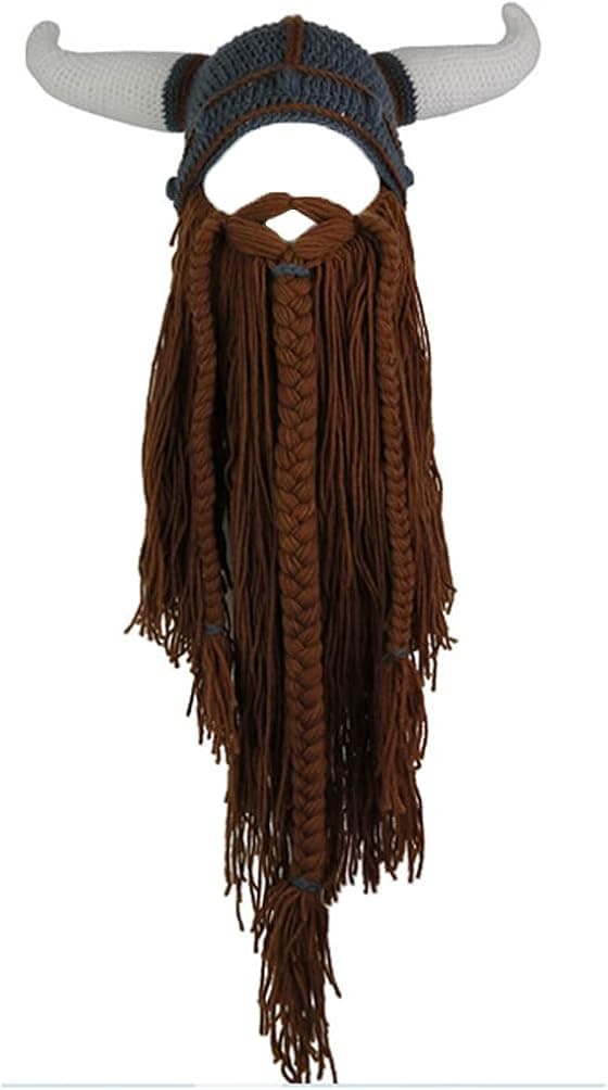 LUTICELI Beard Hats Funny Beanie Hat Handmade Knit Wig Hat Beard Facemask
