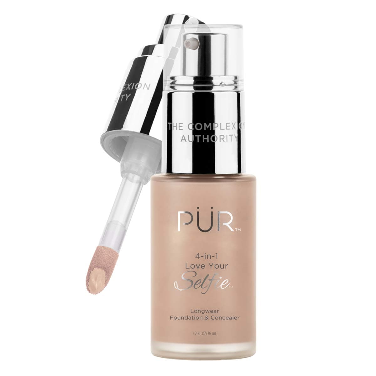 PÜR 4-in-1 Love Your Selfie Longwear Foundation & Concealer, Full Coverage Liquid Foundation, Hydrating Formula, Cruelty Free