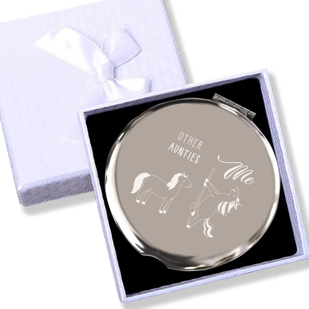 Aunt Gifts, Funny Aunt Gifts,Niece Gifts from Aunt,Funny Gifts for Niece,Auntie Gifts from Niece,Nephew,Best Aunt Gifts-Makeup Mirror Silver 26'