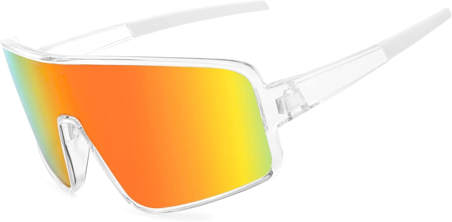 FEISEDY Sports Sunglasses, Polarized Oversized Shield for Women Men, One Piece Baseball Cycling Running Outdoor Visor B2988