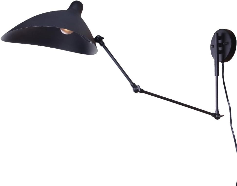 LALUZ Adjustable Wall Sconce Plug-in Indoor Wall Lamps Swing Arm Sconces Wall Lighting
