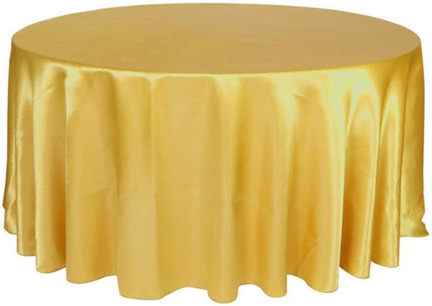 Round Tablecloth 90 inch,Wrinkle Resistant Decorative Tablecloth,Polyester Circular Table Cover for Wedding Restaurant Party Picnic Home Dinner,Gold Table Cloth