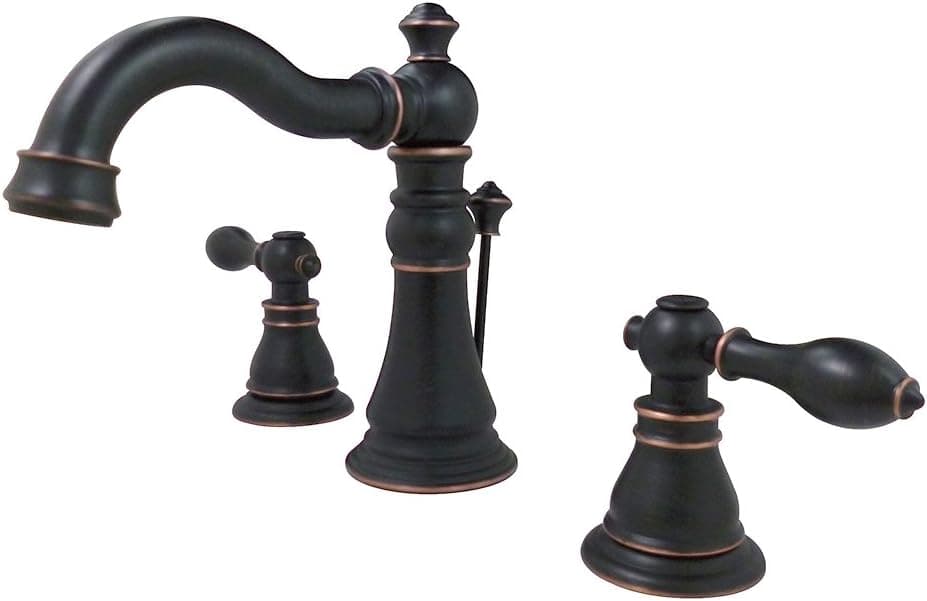 Kingston Brass FS1976ACL American Classic Widespread Lavatory Faucet with Brass/ABS Pop-Up, 5-5/16-Inch, Naples Bronze