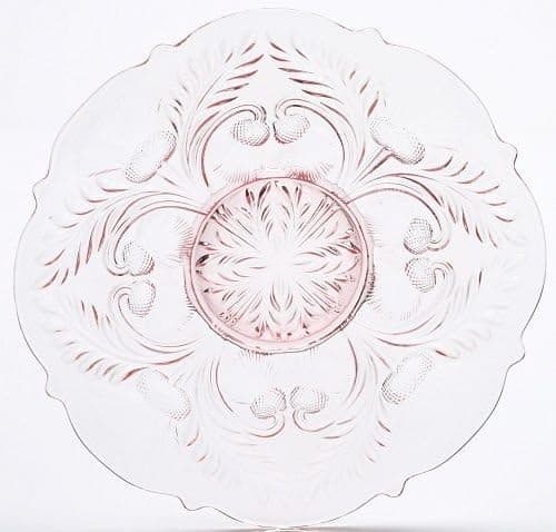 Large Serving Platter Plate - Inverted Thistle - Mosser Glass - USA (Rose Pink)