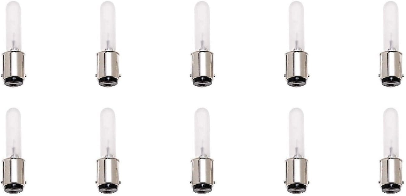 12Vmonster ® * 10 Pack * Frosted 100W 120 Volt JD BA15d Mini Bayonet Base Fitting Halogen Light Bulb 120V lamp 75 watt Replacement Mini BC Long Lifetime Frosted LENSE Bright