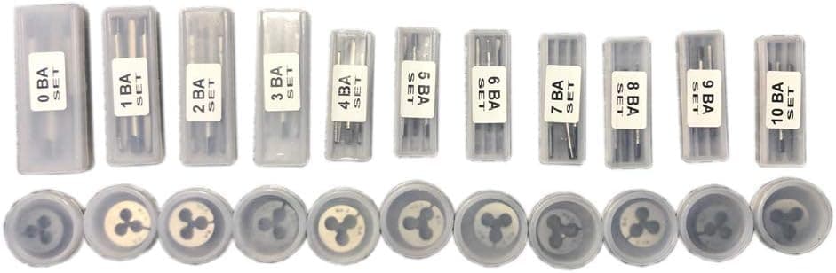 NEW BRITISH ASSOCIATION 44 PCS TAP DIES SET 0 TO 10 B.A - FREE THREAD CHART
