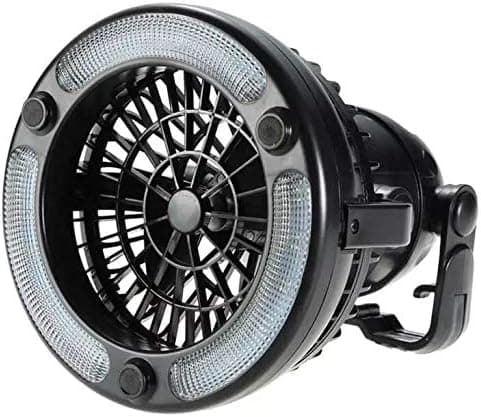 Camping Lantern with Ceiling Fan 2 in 1 Portable 18 LED Tent Light Fan Flashlight Ceiling Fan for Outdoor Hiking Fishing Outages Emergencies Tent