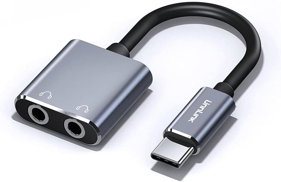 USB C Headphones Adapter, Type C to Dual 3.5mm Audio Jack Splitter Compatible with 2020/2018 iPad Pro iPad Air 4th, Samsung S21/S20 Ultra Note 20/10 S20 FE Tab S7 S6, Pixel 5 4 3 2 XL