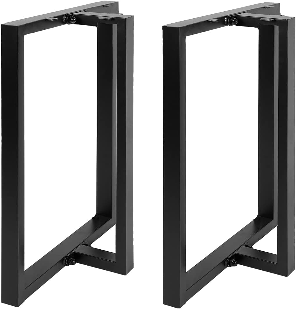 HOMEKAYT Metal Table Legs 28’’x 24’’ Heavy Duty T-Shape Desk Legs Industrial Furniture Legs for Dinning Table, Computer Table, Office Table (2Pcs)-Black