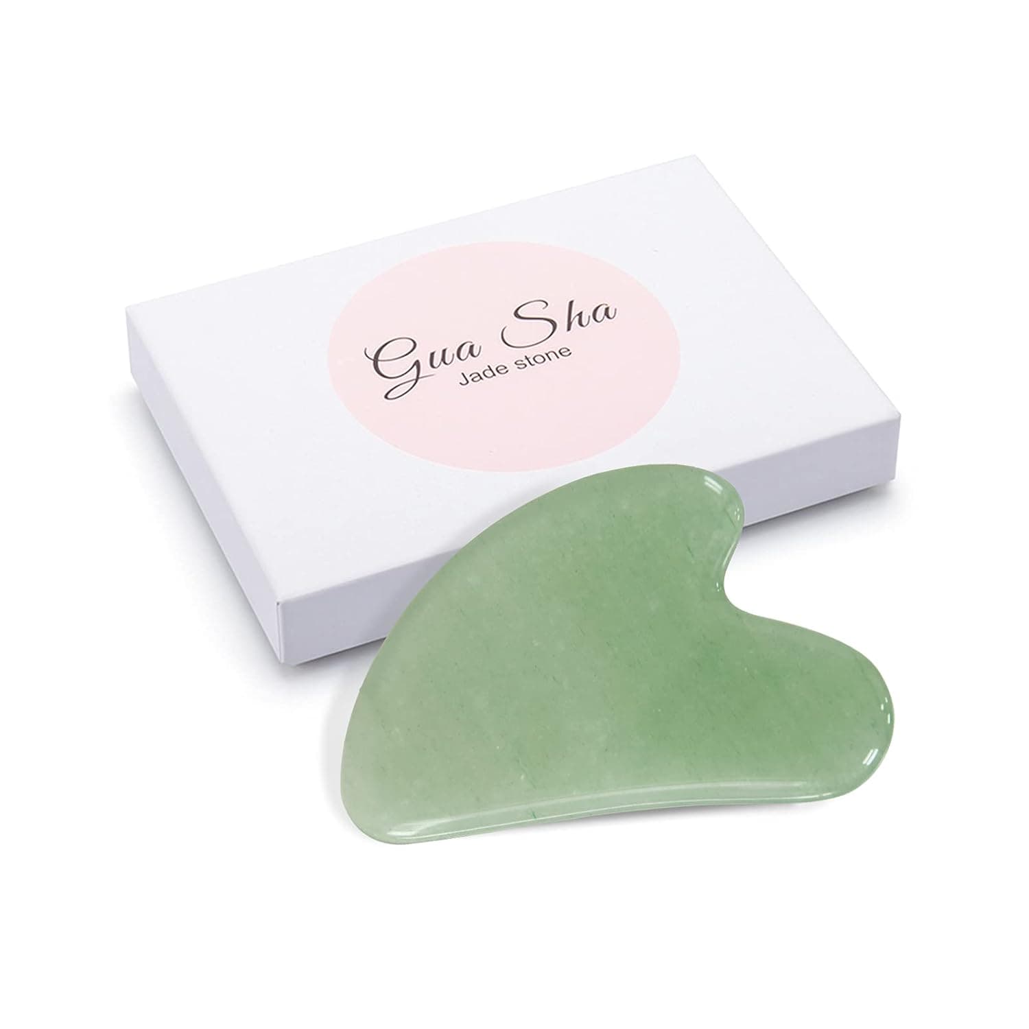 Gua Sha Facial Tool, Natural Jade Guasha Board, Beauty Gua Sha Scraping Massage Tool, Gua Sha Stone for SPA Acupuncture Therapy Trigger Point Treatment(Green)