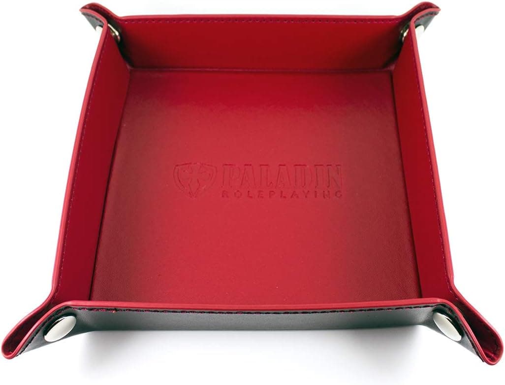 Paladin Roleplaying Dice Rolling Tray - Small Portable Faux Leather Tray for DND