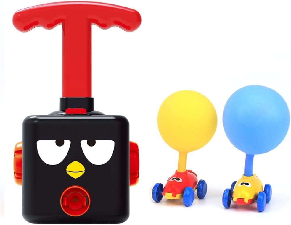 LiKee Balloon Powered Cars Balloon Racers with Manual Balloon Pump for Kids Boys Girls 3+ and Classroom (Black Bird)