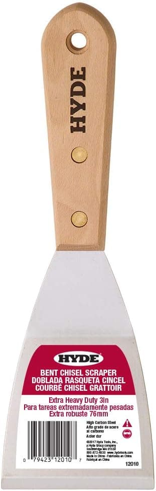 HYDE 12010 Bent Blade Chisel Scraper, 3-inch Extra Heavy Duty