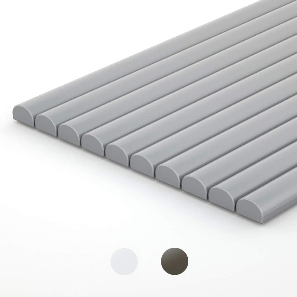 DIYTILES 10-Pack Peel and Stick Tile Trim, 12" Decorative Kitchen Backsplash Trim Edge, Self Adhesive Tile Liner (Silver)