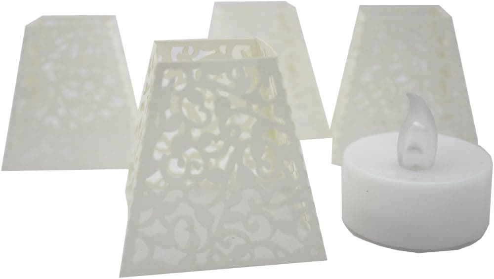 Gedengni White Battery-Powered Tealights Candles DIY Wedding Home Decoration - Red Lights, 12pcs