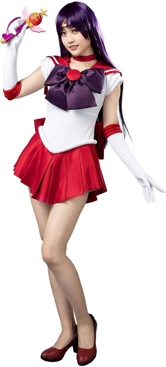 Cosfun Anime Sailor Cosplay Costume Dress Red Outfits for Halloween mp000570