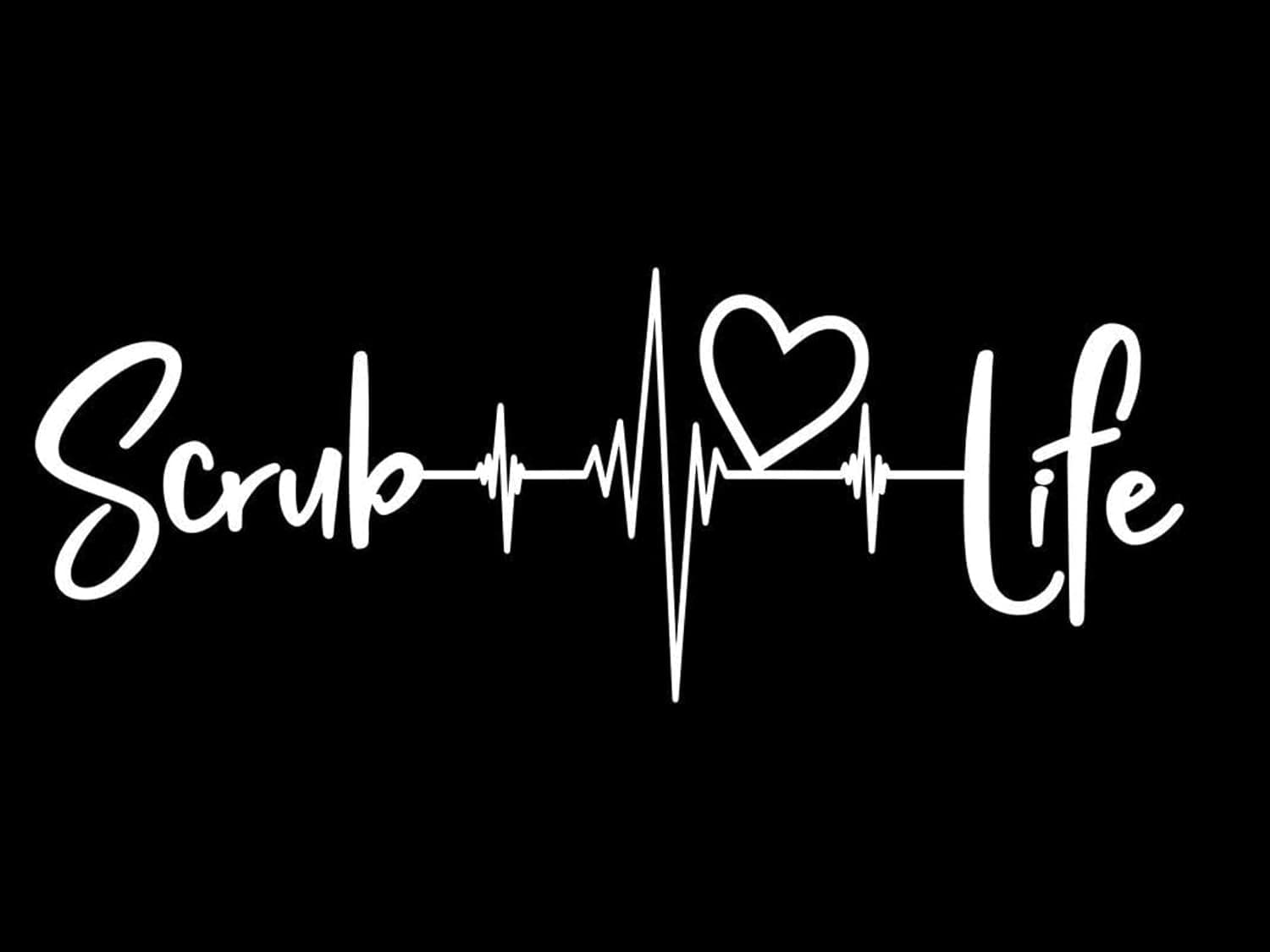 Pixel Inno Scrub Life Nurse Tech Decal Vinyl Sticker | White | for Car, Van, SUV, Truck, Laptop, Window, Wall | 7.5x3.0 Inches | PI 9988