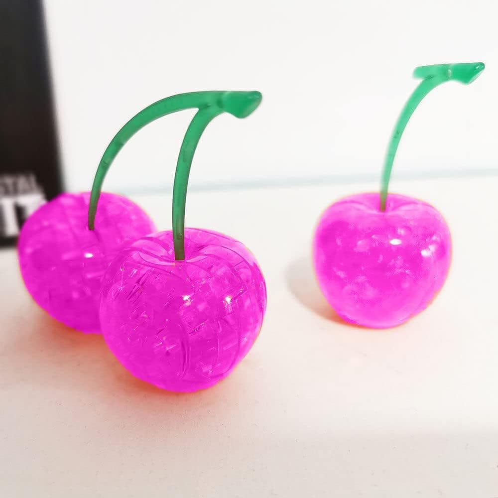 Idle Decormay 3D Crystal Puzzle Jigsaw Cherry Best Gift for Children Students Friends DIY Kids Puzzles/Home Decoration(Purple)