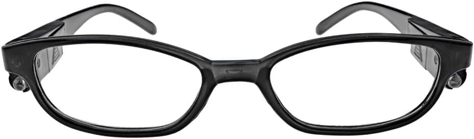 Hand-free Lighting Night Bedroom Book Bright Lighted Up LED Reading Glasses +1.00 Black Full Frame