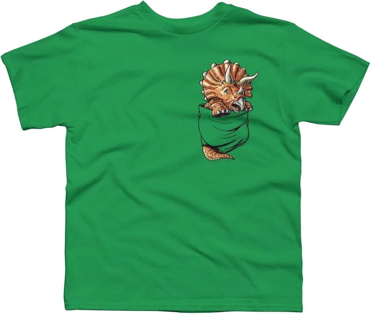 Design By Humans Boy's Triceratops Dinosaur Pocket Tee by MudgeStudios T-Shirt - -