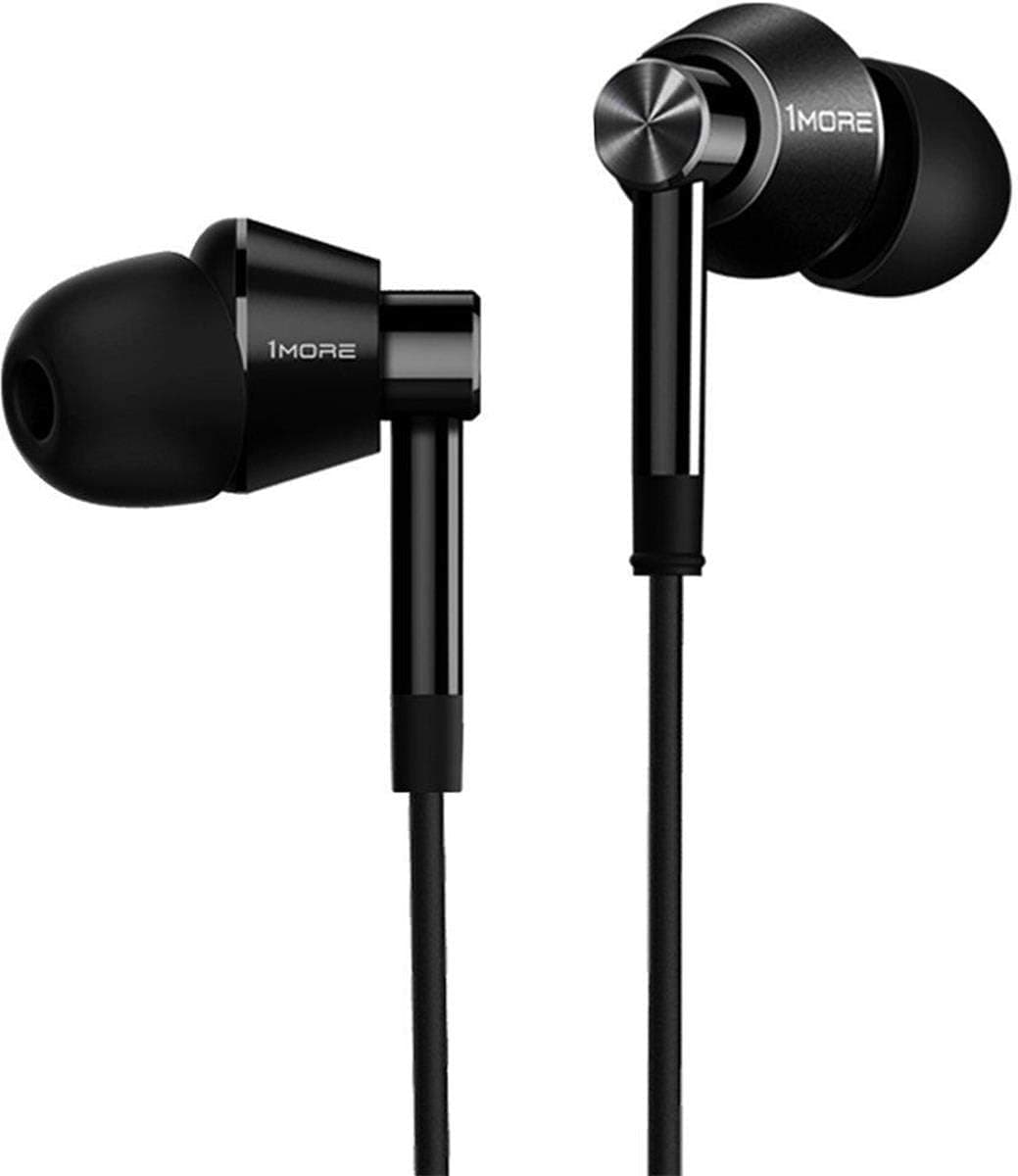 1MORE Dual Driver in-Ear Earphones Hi-Res Comfortable Headphones with Tangle-Free Cable, Noise Isolation, High Resolution, in-Line Control for Smartphones/PC/Tablet - Black