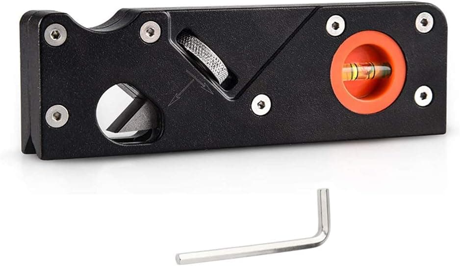 AMNIE Chamfer Plane for Wood, Woodworking Edge Corner Flattening Tool, Woodwork Hand Planer for Quick Edge Trimming and Chamfering, 45 Degree Edge Corner Plane with Bubble Levels Black