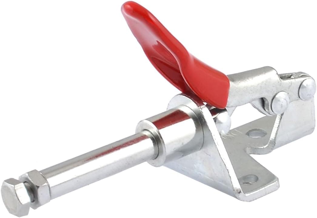 Uxcell 45Kg 99-Pound 301A Push Pull Toggle Clamp, 16.7mm Plunger Stroke, Red