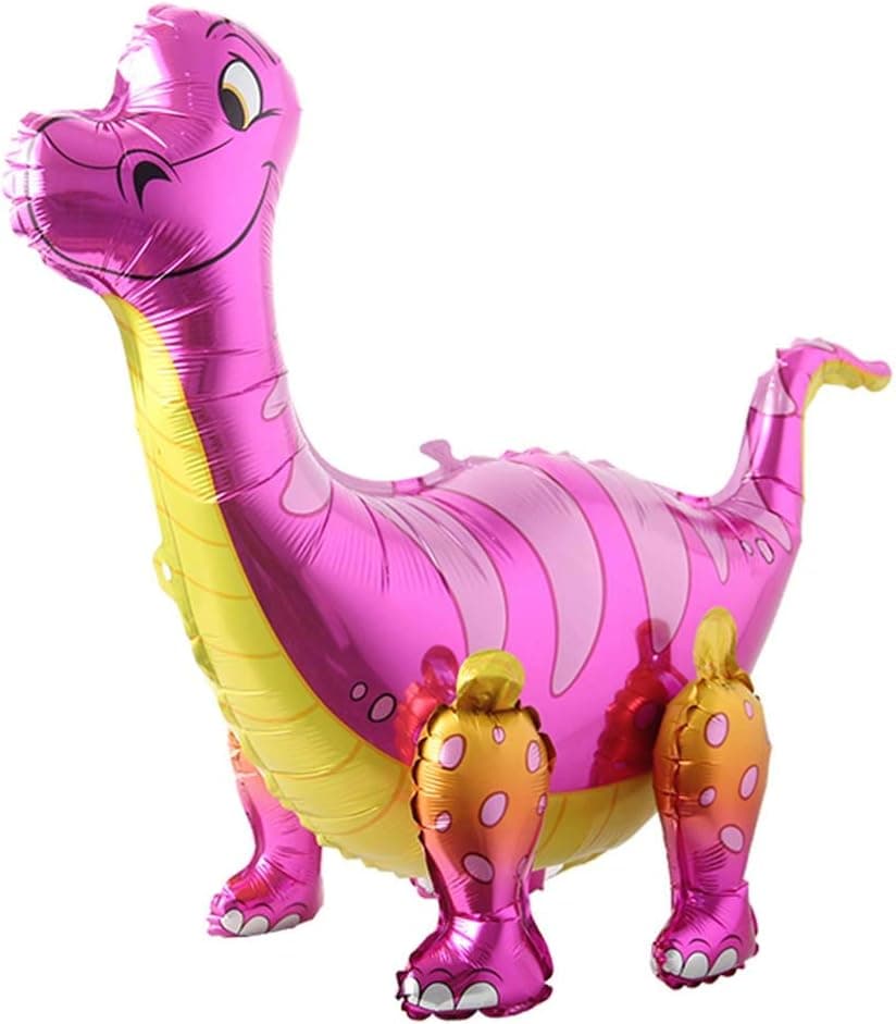 3D Dinosaur Balloons foil Standing Green Dinosaur tanystropheus Dragon Wedding Baby Shower Birthday Party Decoration Supplies boy Kids Toys Gift (Pink)