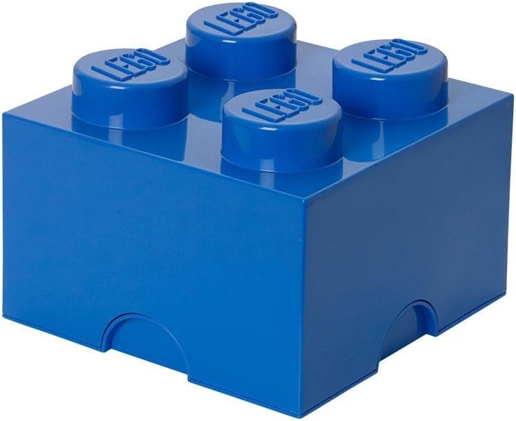 LEGO Blue Storage Box Brick 4 Bright, 250×250×180mm