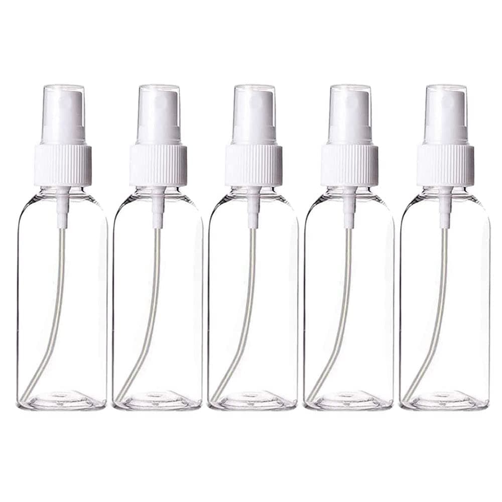 3 Pcs 100ml Spray Bottles, with Fine Mist Spray Clear Plastic Empty Refillable & Reusable Atomizer Container Bottles for Travel, Cosmetic, Bathroom, Kitchen